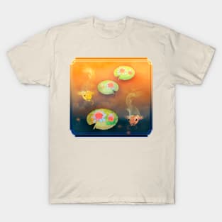 Koi Fish Lilypad Lotus Sunrise T-Shirt